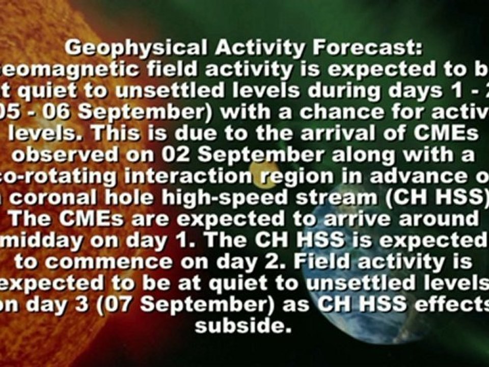 SOLAR ACTIVITY UPDATE: Geomagnetic Storm in Progress as Forecast (Sep 5th, 2012).