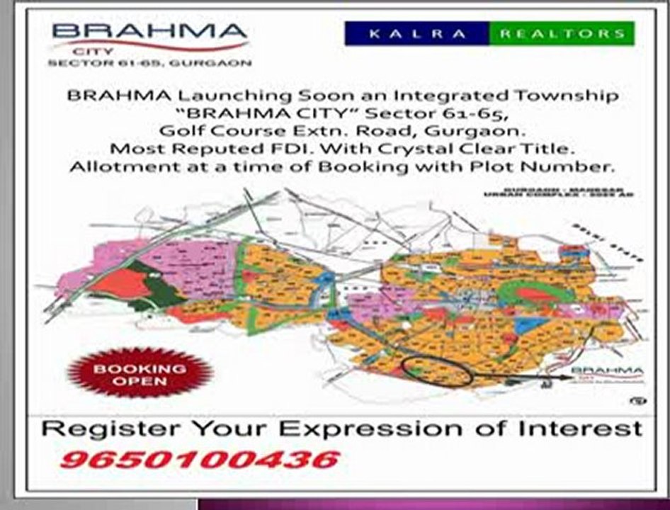 9650100436 | Plots Brahma City Gurgaon, Brahma City Project