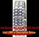 Iron Samurai Blue LED Digital LAVA Watch With Silver Stainless Steel Bracelet Band-LAVSLBL