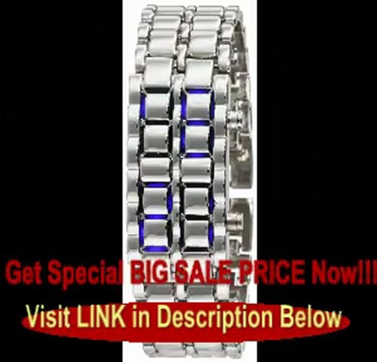 Iron Samurai Blue LED Digital LAVA Watch With Silver Stainless Steel Bracelet Band-LAVSLBL FOR SALE