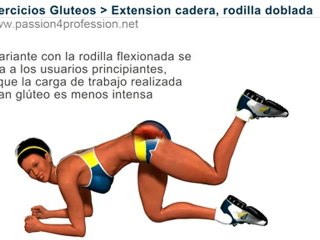 Ejercicio para el trasero : Extension cadera, rodilla doblada
