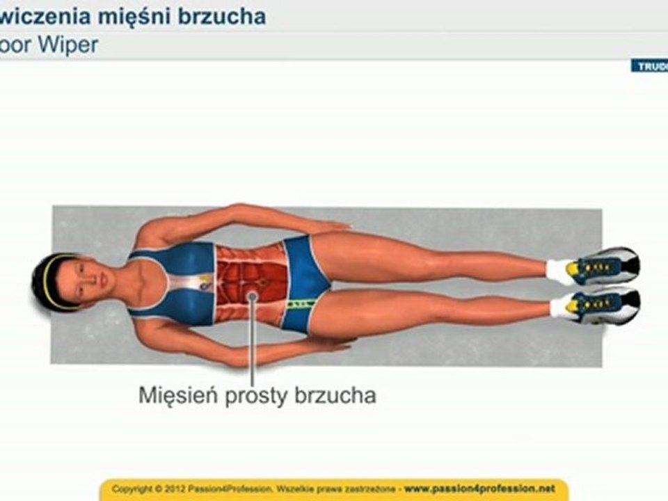 Ćwiczenia płaski brzuch, jak zrzucić brzuch, twardy ABS - Floor Wiper