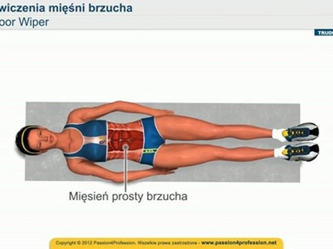 Ćwiczenia płaski brzuch, jak zrzucić brzuch, twardy ABS - Floor Wiper