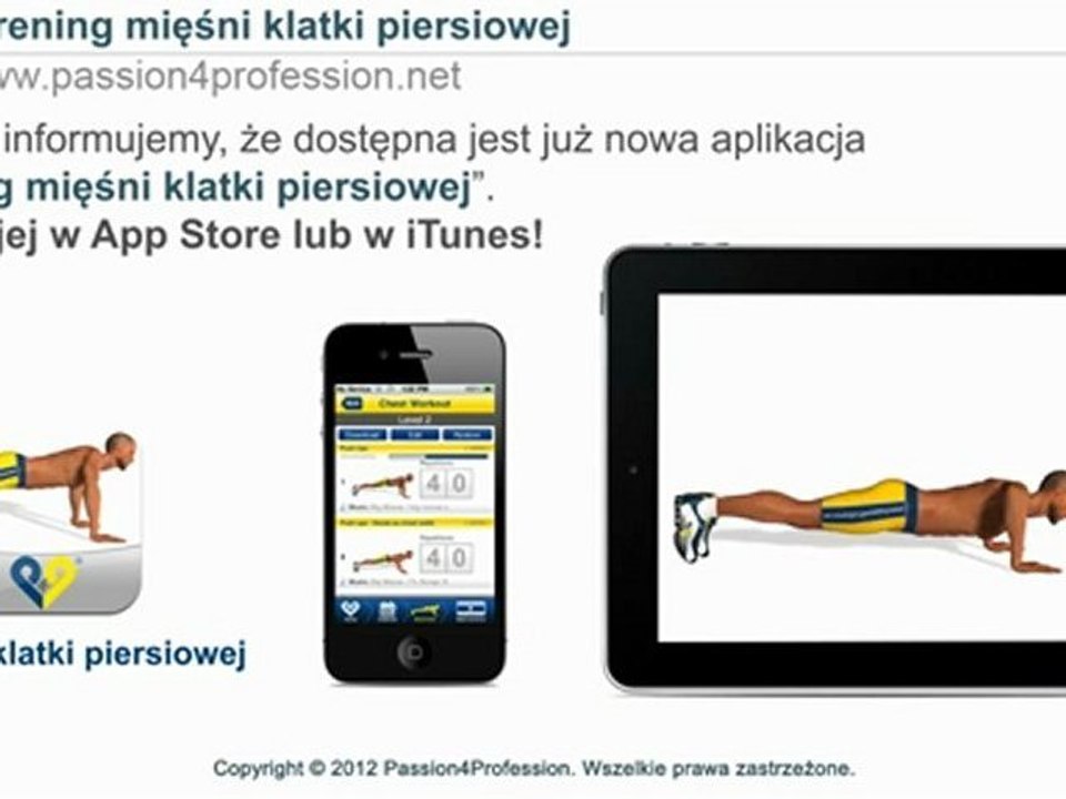 Trening mięśni klatki piersiowej - aplikacja iPad iPhone