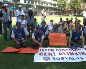 Bilgi Üniversitesi işçilerine destek için yündü