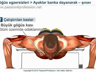 Ayaklar banka dayanarak - şınav