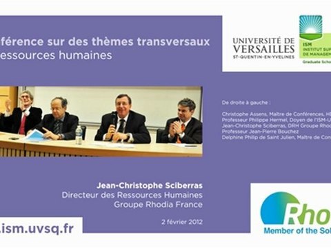 Rencontres du Management ISM-UVSQ - Rhodia 2/3