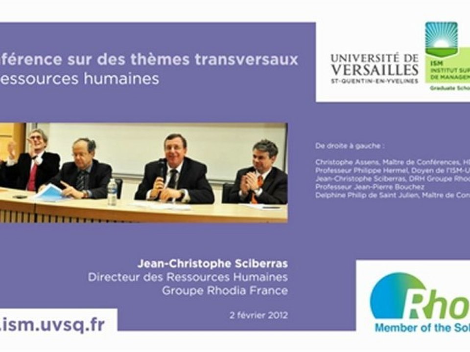 Rencontres du Management ISM-UVSQ - Rhodia 2/3