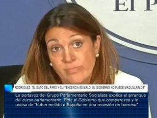 Soraya Rodríguez: "El dato del paro y su tendencia es malo. El Gobierno no puede maquillarlos"