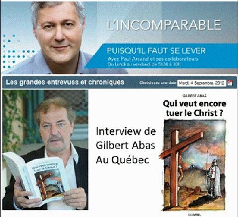 Gilbert Abas interviewé par la radio québecoise