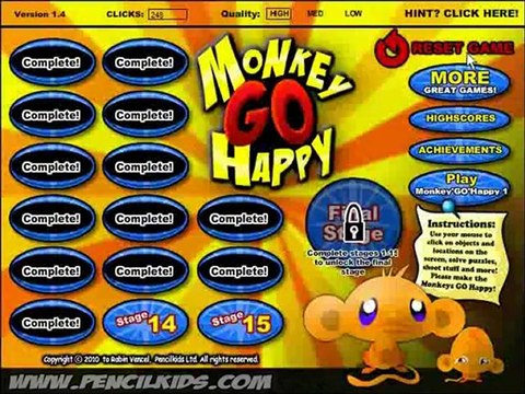 Monkey GO Happy 2 Walkthrough - 104 Clicks