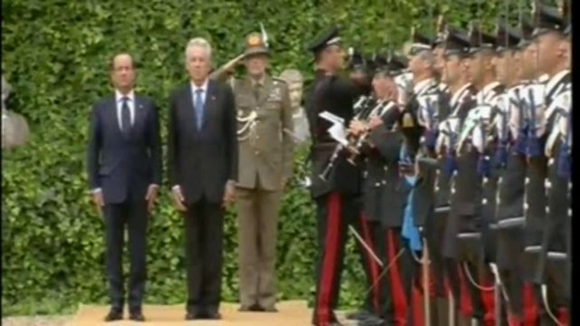 Roma - Incontro Monti-Hollande, cerimonia d'arrivo (04.09.12)