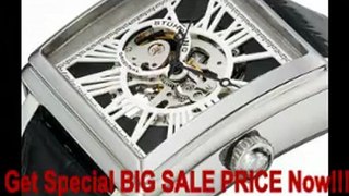 Stuhrling Original Men's 389.33151 Classic Automatic Skeleton Square Silvertone Watch Set