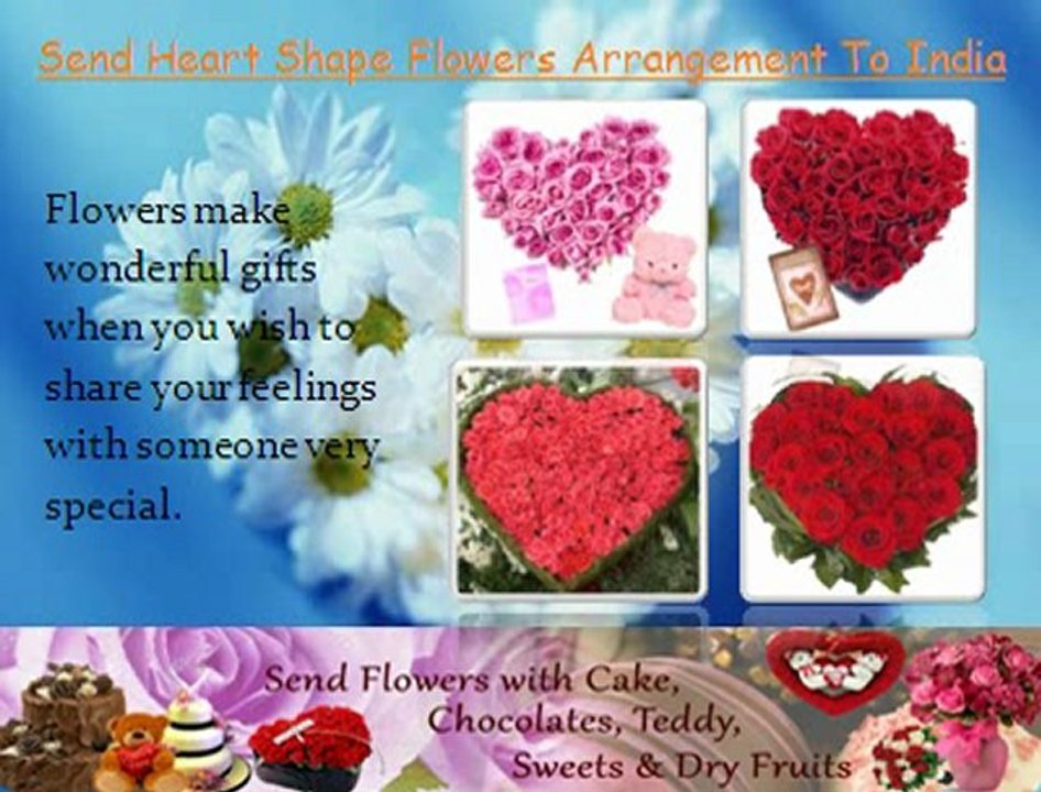 Heartshaped  Flowers Arrangement, Send Flowers to India, Flowers Delivery Onlinement