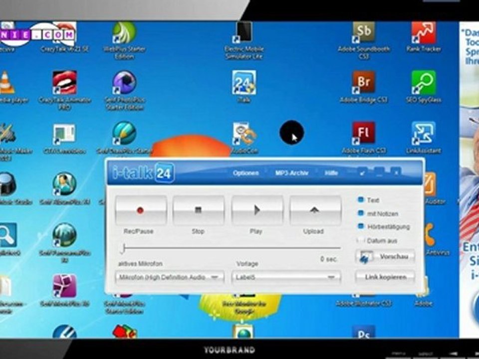 i-talk24 die Design-Optionen ( E-Mails sprechen statt tippen)