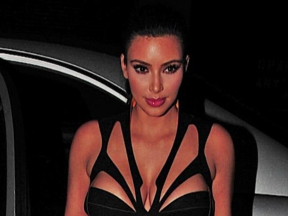 Kim Kardashian Nearly Suffers a Wardrobe Malfunction in a Very Revealing Cut-Out Dress