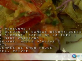 Recette de cuisine de David Fricaud : sucrine poêlée et gambas provençales-Quejadore.com