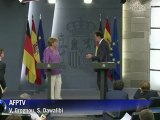 Mariano Rajoy et Angela Merkel unis face à la crise de l'euro
