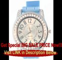 Light Blue Silicone Rubber Gel Watch Link Look Ceramic Style Large Face with Crystal Bezel REVIEW