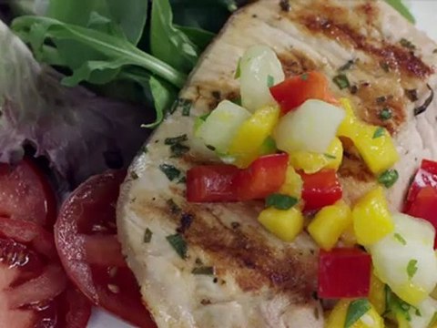 Pineapple Grilled Pork Chops With Fresh Mango Salsa