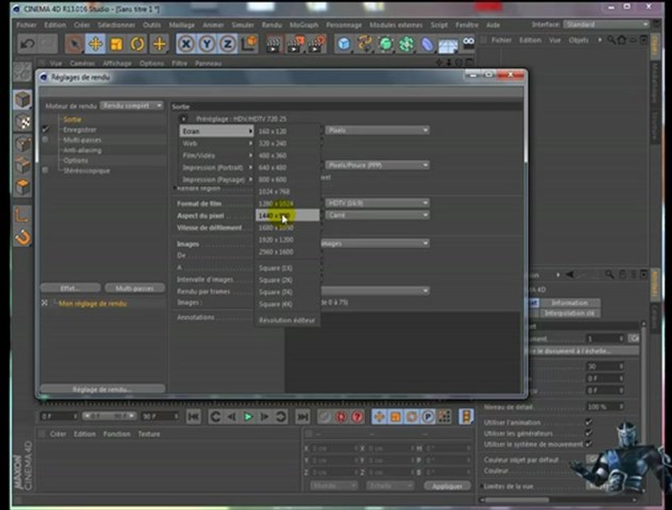 faire les reglages d'enregistrement