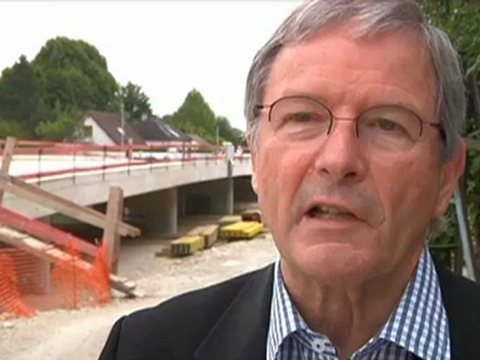 La construction du pont de la Moline très entamée (Troyes)