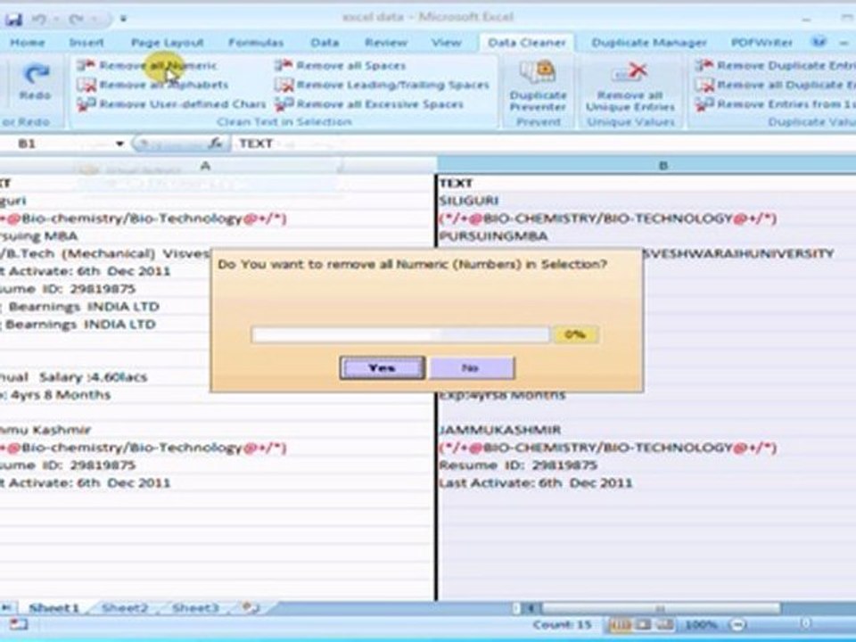 How to Remove Numeric & Alphabet Characters in Excel