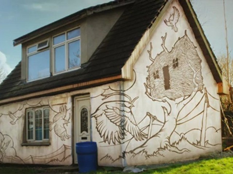 graffiti on a house
