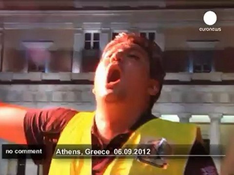 Greek police and firefighters protest... - no comment