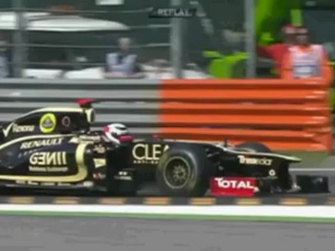Monza 2012 Kimi Räikkönen FP1 flying over kerbs