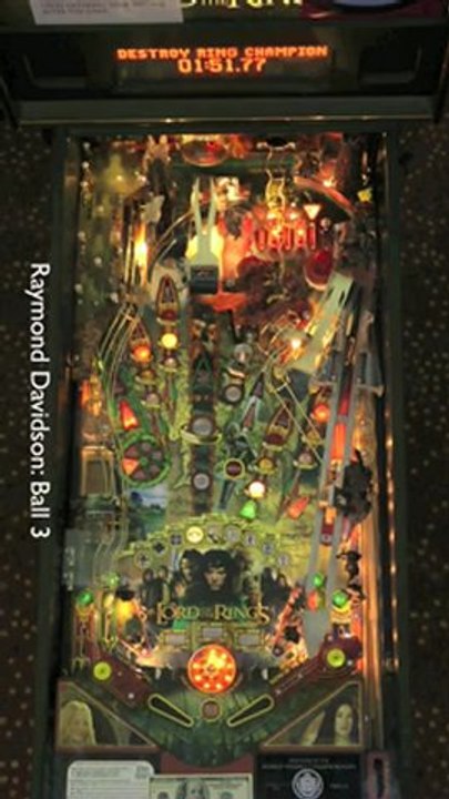 THE LORD OF THE RINGS Pinball Machine (Stern 2003) - PAPA 14 Qualifier - RAY Destroys the Ring