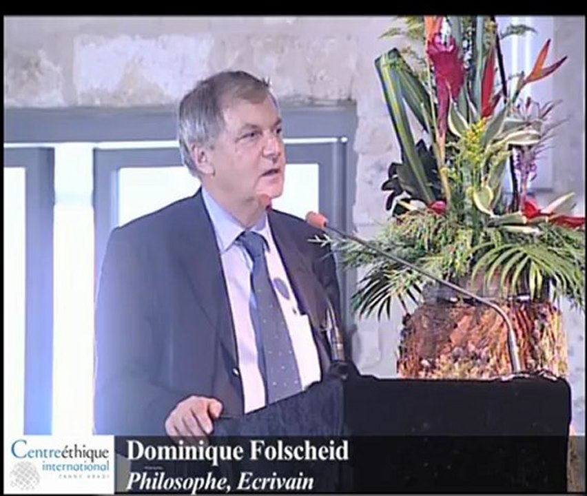 Dominique Folscheid "Extrait de l'ouverture des Rencontres inter-culturelles pour la Paix"