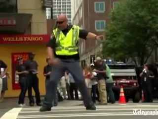 Dancing police officer
