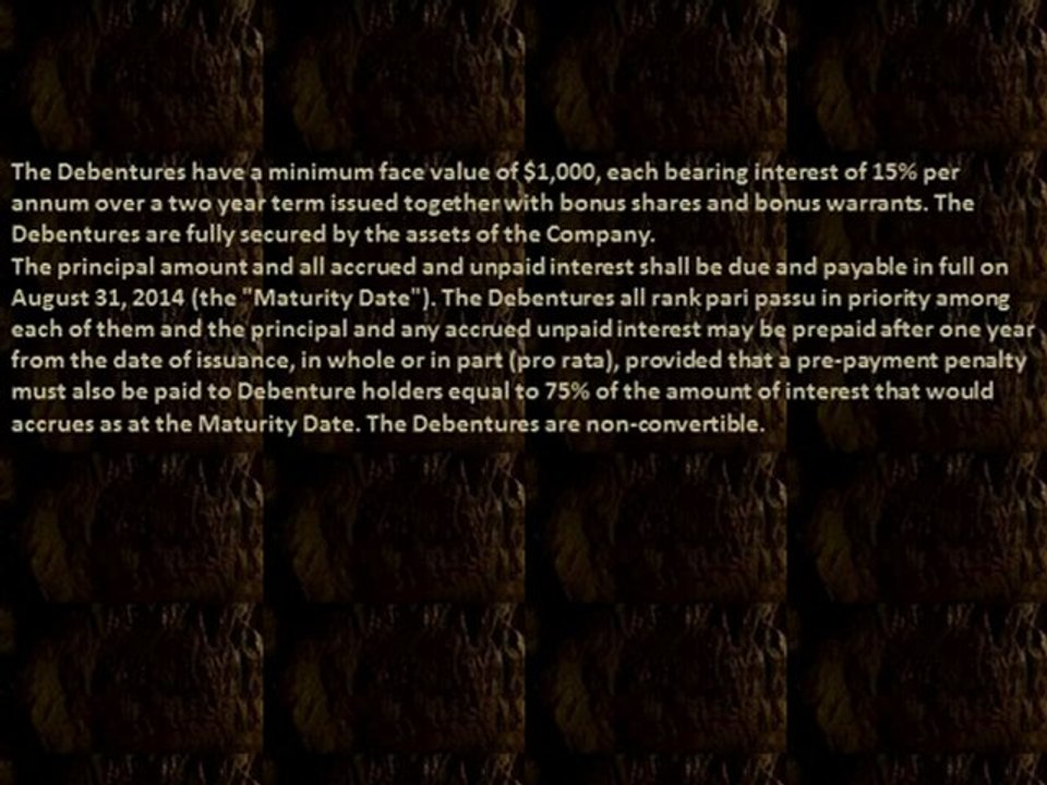 Premium Announces Private Placement of Senior Secured Debentures