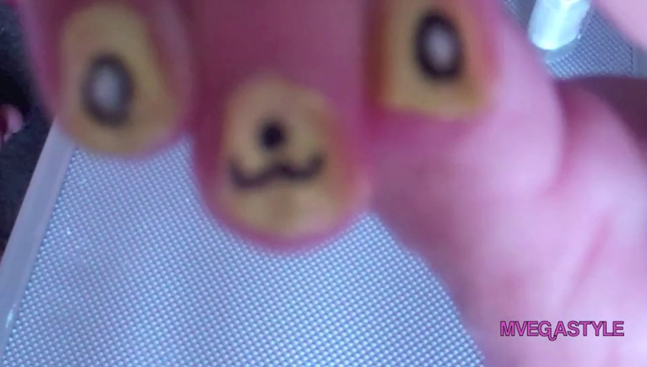 Bear and Lady Bug Nails