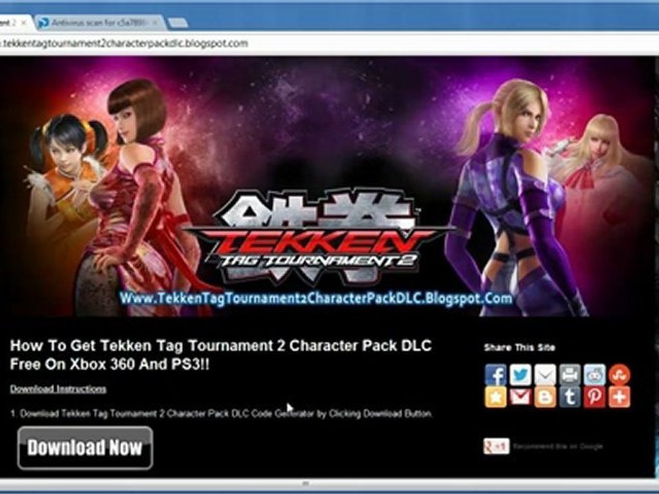Tekken Tag Tournament 2 Character Pack DLC Codes - Free!!