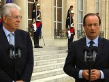 Allocution conjointe du Président et de M. Mario Monti à l'Elysée