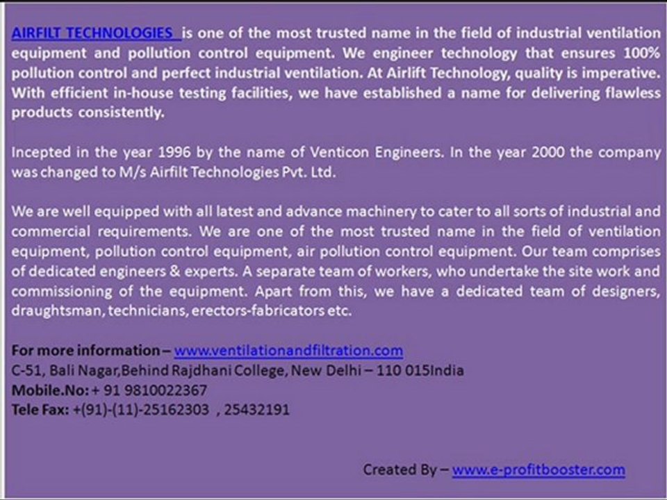 Industrial Ventilation Solution