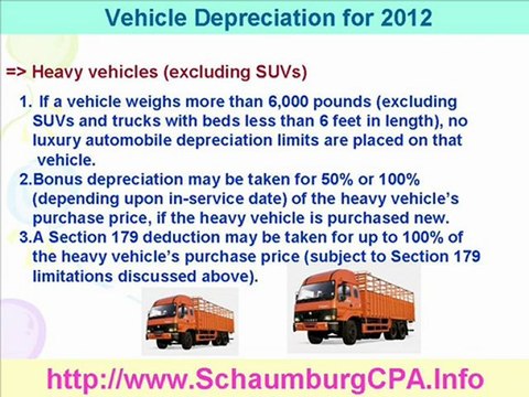Vehicle Depreciation For 2012