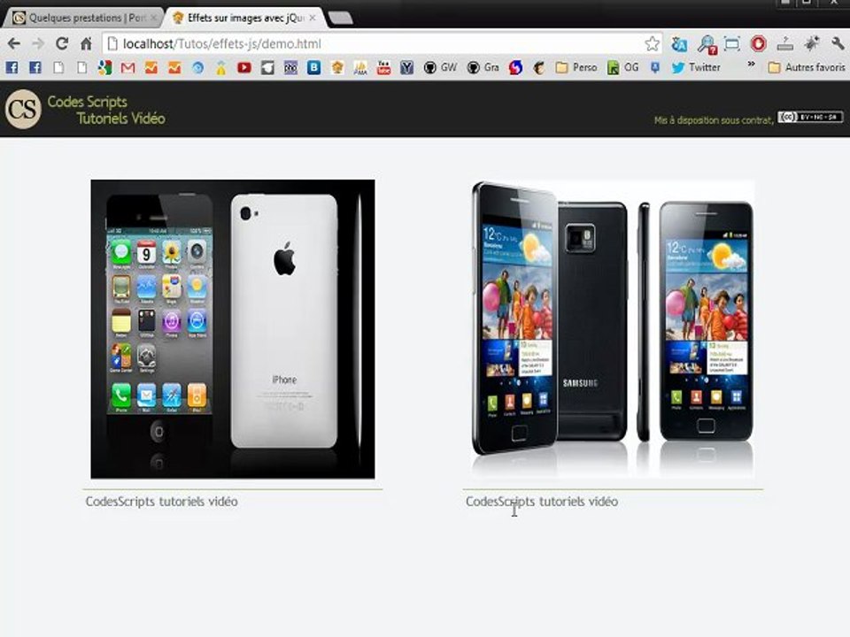 jQuery function animate effets sur vos images