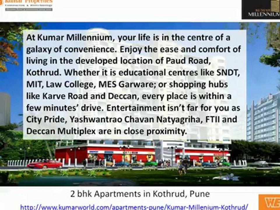 Impeccable 2 BHK apartments in Kothrud at Kumar Millennium