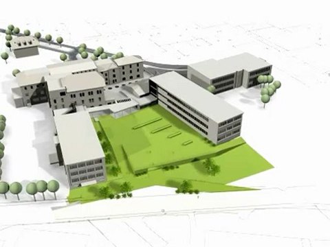 Le parking et les aménagements paysagers