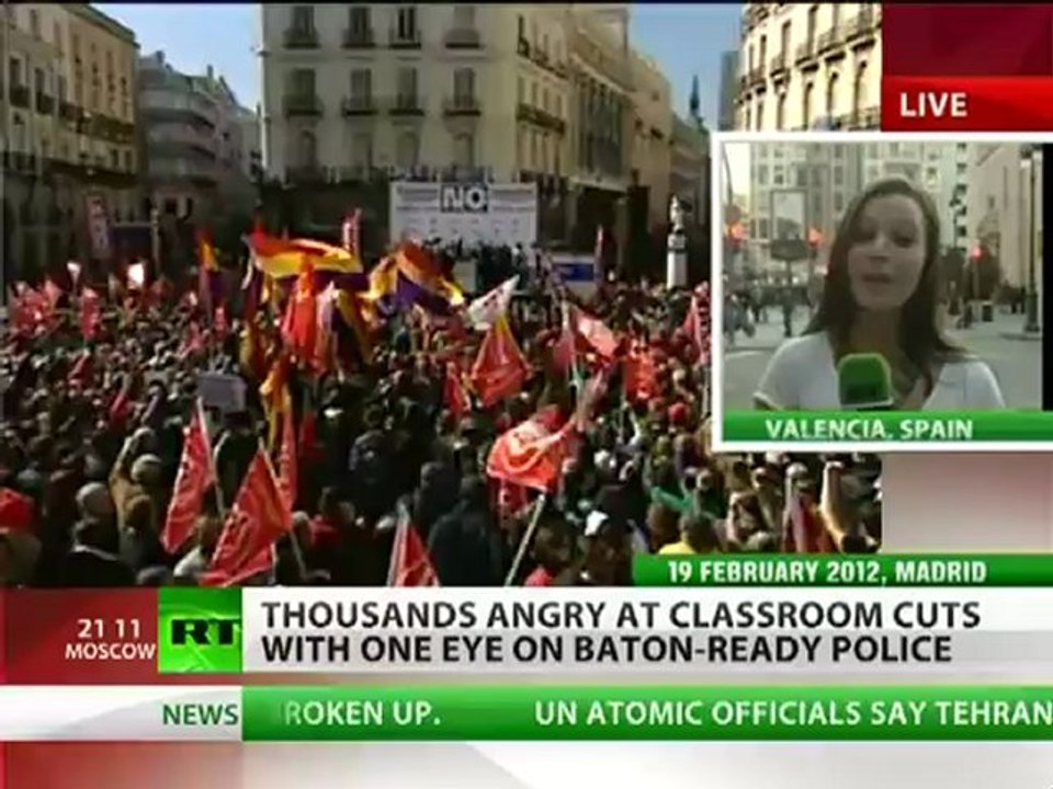 Anger Debtline: Thousands protest after police violence in Spain