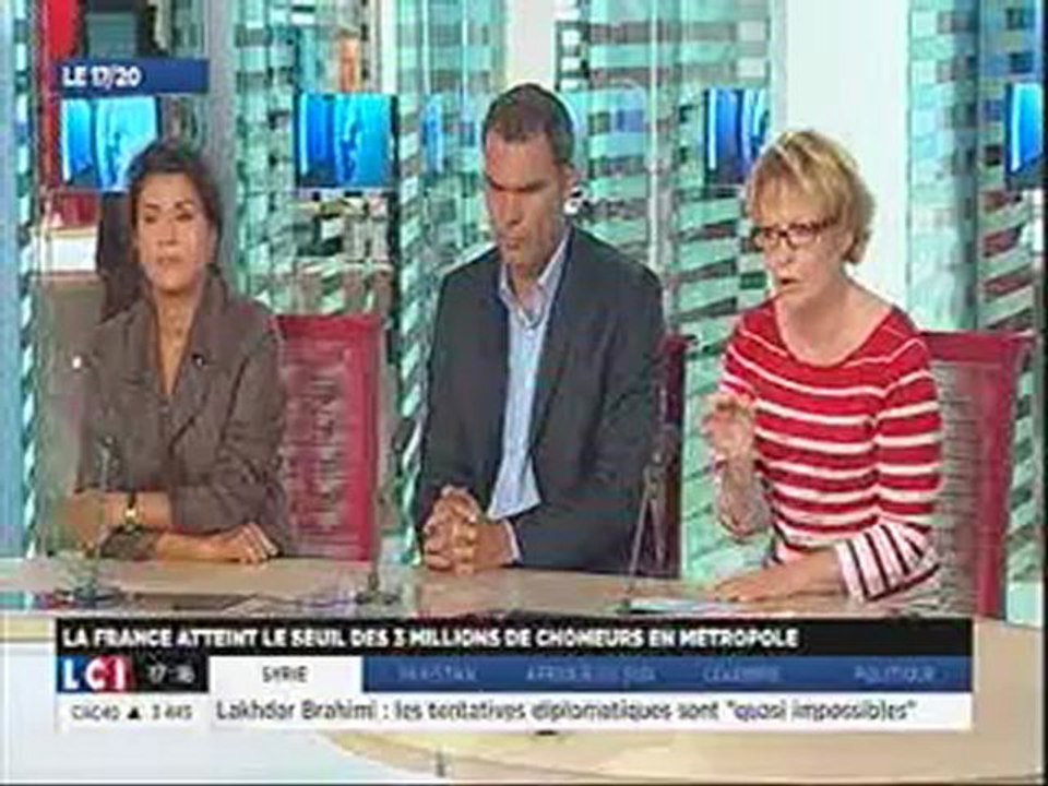 LCI - Pascale Coton (CFTC) dans l'emission de Michel FIELD "Ca débat sur LCI" (3/9/2012)