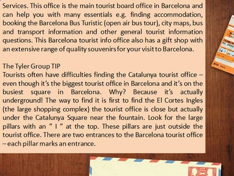 Barcelona Tourist Office Reviews, The Tyler Group Barcelona