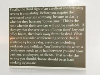Video Conferencing - What a Good Service is