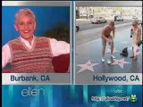 Ellen Monitors Her Walk of Fame Star Sept 12 2012