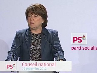 Discours de Martine Aubry au Conseil national de synthèse