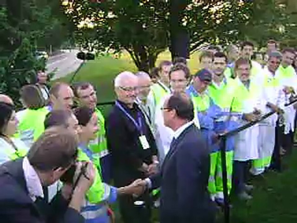 François Hollande à l'usine des Eaux d'Evian - 7 septembre 2012