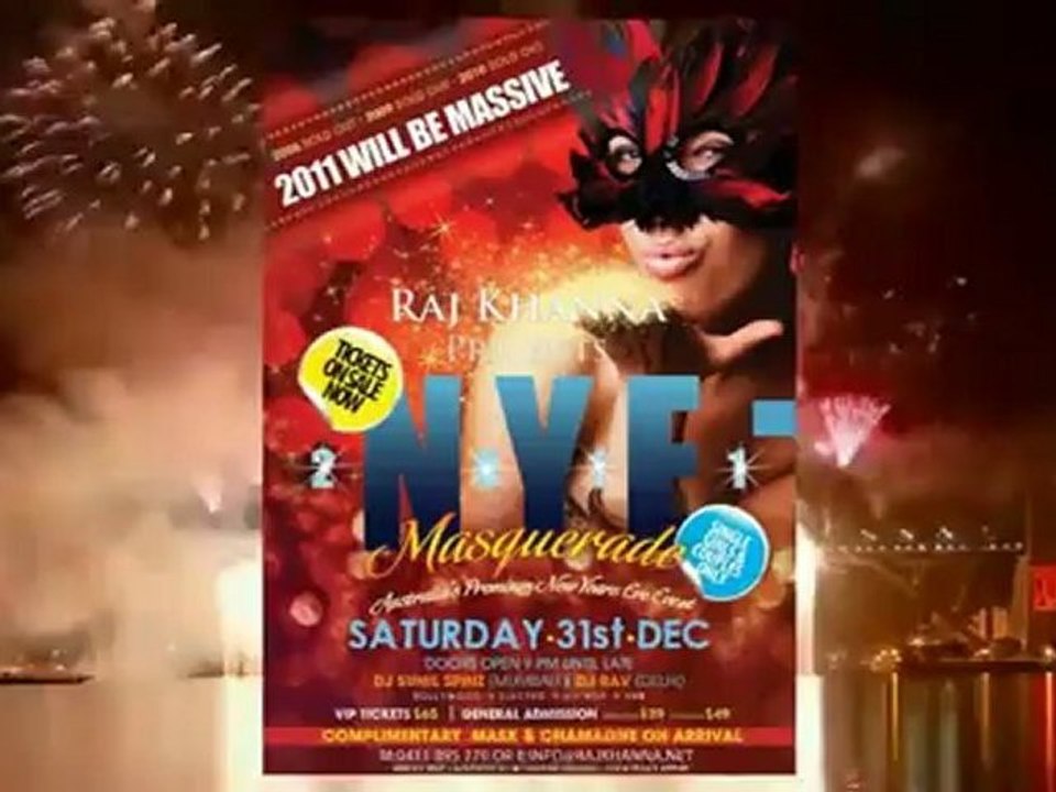 RAJ KHANNA & BOLLYWOOD CLUB PRESENTS NYE MASQUERADE AT CITY HOTEL  SAT 31 DEC